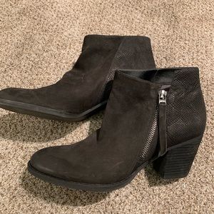 Black zip booties